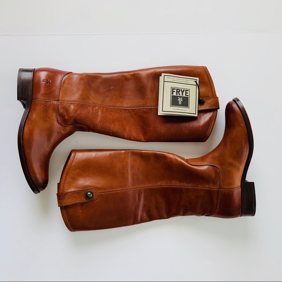 Frye Shoes - Frye Cognac Melissa Button Riding Boots
